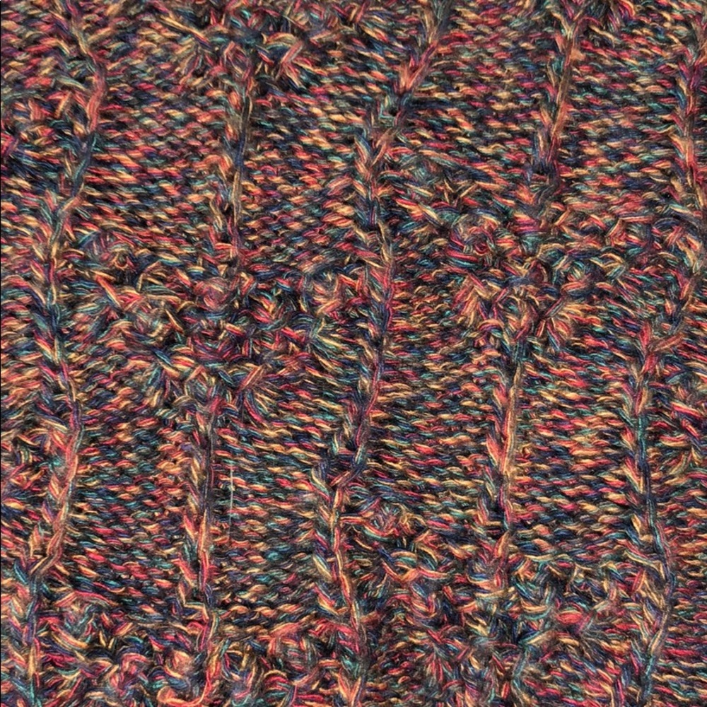 Colorful Wide Neck Threaded Sweater